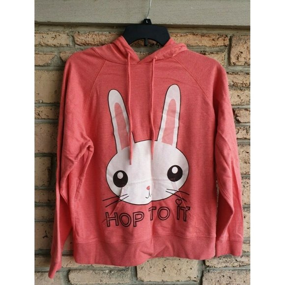 Forever 21 Bunny Hoodie Juniors Large Happy Rabbit - Picture 11 of 11